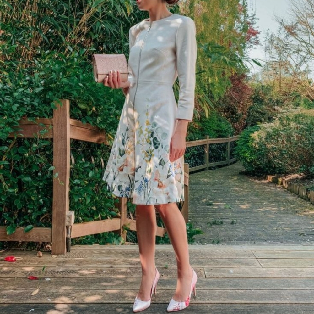 🍒NWT🍒 TED BAKER PALE PINK TEXTURED DRESS COAT - Picture 3 of 10